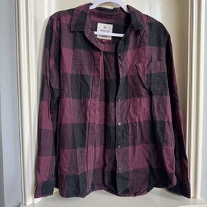 SO Maroon and Black Perfectly Soft Plaid Flannel Size Large